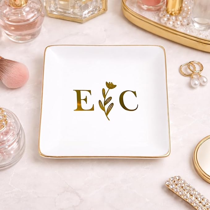 Famitrendz Personalized Couple Portrait Ring Dish, Custom Couples Photo Jewelry Dish, Custom Ring Holder Gifts, Picture Trinket, Engagement Valentines Wedding Gifts, Gift for Her, Women 4