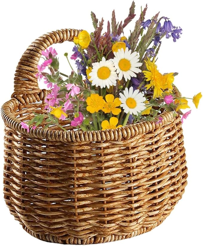 Multi-function Wall-mounted Storage Basket for Kitchen Woven Organizer for Garlic Eggs and Vegetables Rustic Decorative Basket for Organization