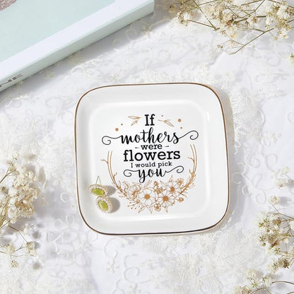 PUDDING CABIN Mothers Day Gifts for Mom Jewelry Dish If Mothers Were Flowers I Would Pick You Present for Step Mom Stepmom New Bonus Stepmother Birthday Wedding Christmas