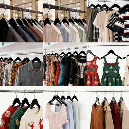Black Wooden Coat Hangers, Durability Wood Suit Hangers with Non Slip Pant Bar, Solid Wooden Clothes Hangers with Wide Shoulder Design for Shirts, Jackets, Dress, Pants, Sweaters, 30 Pack