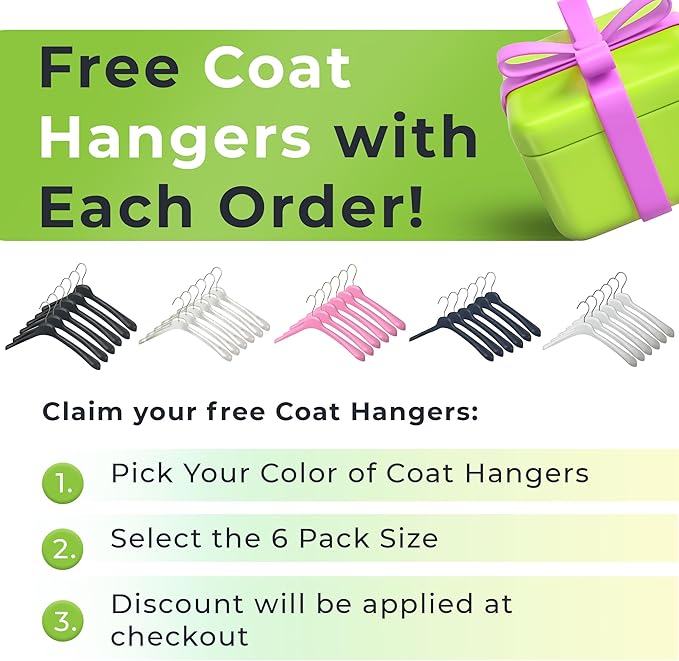All Hung Up Plastic Coat Hangers, Color Clothes Hangers - Pink (100pk)