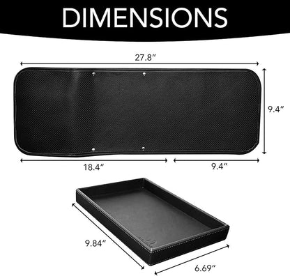 U NEATOPA Couch Remote Caddy Control Holder Sofa Organizer with Detachable Wooden Snack Tray for Recliner Mattresses Chair Armrests with 4 Slots - 1 Large Pockets and 3 Small Pockets (Black)