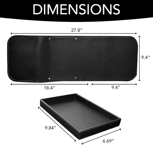 U NEATOPA Couch Remote Caddy Control Holder Sofa Organizer with Detachable Wooden Snack Tray for Recliner Mattresses Chair Armrests with 4 Slots - 1 Large Pockets and 3 Small Pockets (Black)