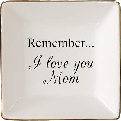Simply Charmed Love You Mom Jewelry Dish - Elegant Trinket Tray for Rings & Small Keepsakes - Gifts for Mom from Daughter or Son - Gift for Valentine's Day, Mother's Day or Birthday