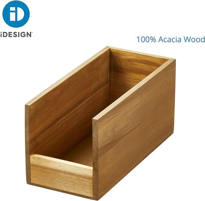 iDesign Acacia Wood Open-Front Pantry Bin for Kitchen Organization - Set of 4 - Natural