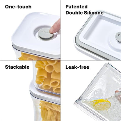 VAKUEN Premium Airtight Food Storage Containers & Vacuum Sealer Machine Starter Set, 4-piece Container with Sealer, 100% Leak Proof,Keep food fresh up to 5 times longer than non-vacuum strorage.