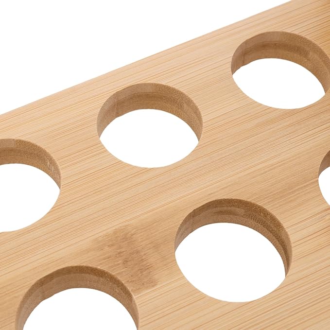 KEILEOHO 2 Pack Egg Holder Countertop, Stackable Wooden Egg Holder for 36 Fresh Eggs - Farmhouse Kitchen Countertop Organizer, Bamboo Display Rack Fits Duck Chicken Eggs
