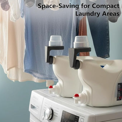 Laundry Detergent Cup Holder for Tide Bottles, No-Leak Drip Catcher with Drain Tray, Easy Install Removable for Washer