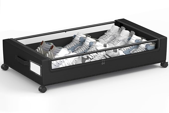 YEEBONIX Under Bed Storage, Underbed Storage With Wheels, Under The Bed Storage for Clothes, Blankets, Shoes... (Black, 1 Pack)