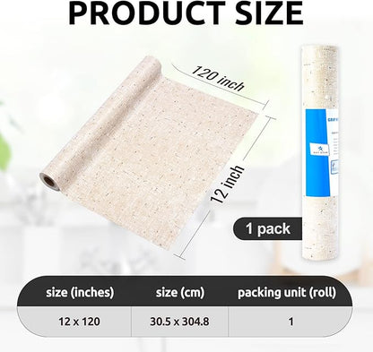 RAY STAR 12X120 Inch Shelf Liner for Kitchen Cabinets, Non-Adhesive Cabinet Liner Washable, PVC Drawer Liner for Dresser Non-Slip Bathroom (Yellow)(1 Roll)