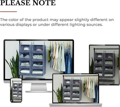 GRANNY SAYS 4-Shelf Hanging Organizer, Closet Hanging Shelves, Closet Hanging Storage Organizers, Organization for Bedroom, Living Room, Baby Nursery, Camper Accessories, Gray, 1-Pack