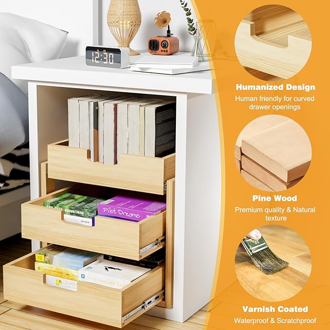 Pull Out Cabinet Organizer, 14''W×21''D Sliding Drawers for Cabinets, 3 Tier Soft Close Slide Out Wooden Pull out Drawers, Base Cabinet Organization for Kitchen, Pantry, Bathroom