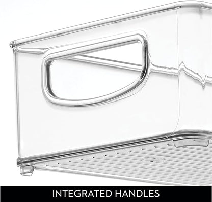 iDesign Slim Extra Long Clear Storage Bin, Narrow Stackable Organizer for Kitchen or Pantry