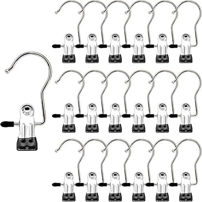 Laundry Hooks Hanging Clips Clothes Pins Closet Hanger Organizer Clamps Socks Towel Clips Heavy Duty Clothespins Bulk Hanger Clips for Closet Travel Pants Socks Handbags, 50 Pack