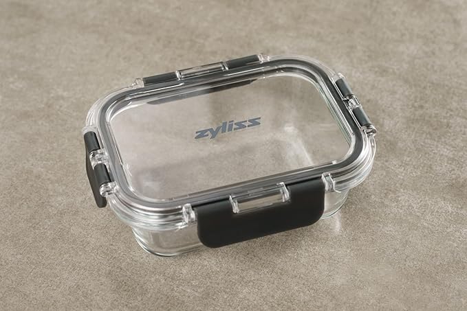 Zyliss Glass Food Storage Container 12.5oz, Shatter Resistant Borosilicate Glass, Airtight Leakproof Tritan Lid, BPA Free, Microwave, Freezer & Dishwasher Safe