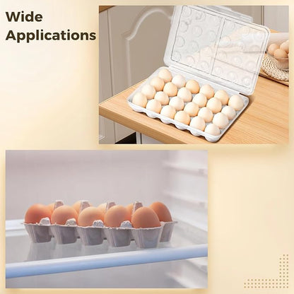 24 Deviled Egg Containers with Lid 24, Egg Holders for Refrigerator, Stackable Design with Secure Lid, Ideal for Kitchen and Camping