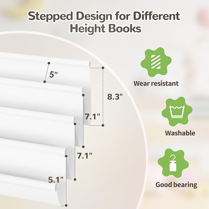 ELYKEN Toddler Bookshelf for Kids Rooms, Nursery Book Shelves with Open Forward Display, Montessori Book shelf for Baby Room, Small Children Classroom Books Rack Storage, Reading Corner for Kid, White