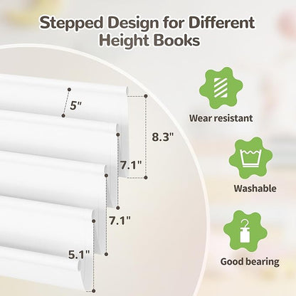 ELYKEN Toddler Bookshelf for Kids Rooms, Nursery Book Shelves with Open Forward Display, Montessori Book shelf for Baby Room, Small Children Classroom Books Rack Storage, Reading Corner for Kid, White