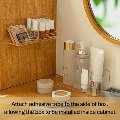 MORNITE Medicine Cabinet Organizer Shelf, Vanity Trays for Bathroom Counter, Cosmetic Storage Tray, Makeup Organizer, Beauty Organizer