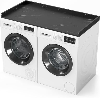 SpaceAid Washer Dryer Countertop, Laundry Wood Shelf Topper with Edge, 54" Width x 27.5" Depth Cover Guard Organizer for Washer and Dryer Laundry Hamper Counter Storage Organization (Black Marble)