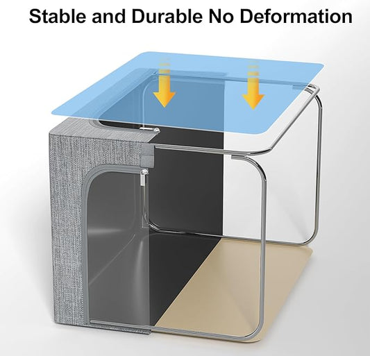 GoMaihe Clothes Storage Bin with Metal Frame: 4-Pack Stackable Closet Storage Bin with Lid & Clear Window, Sweater Boxes Storage for Closet Clothing Bedding Storage Organizer 40L