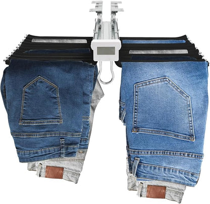 Pull Out Pants Rack Pants, 22 Arms Steel Pull Out Pants Rack 33lbs 23.2 * 18.1 * 3.7inch Hanging Installation Pants Hanger Bar Clothes Organizers for Hanging Jeans Pants Ties & Scarves (Black)