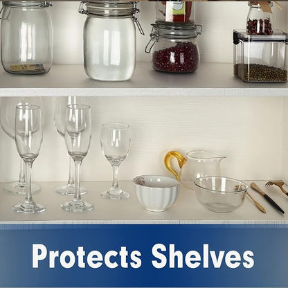 Shelf Liner, Drawer Liner, 20 Inches x 20 FT Cabinet Liner for Kitchen Cabinets Non-Adhesive Shelf Liners, Waterproof Shelf Paper with Non-Slip, Durable Liners, Clear