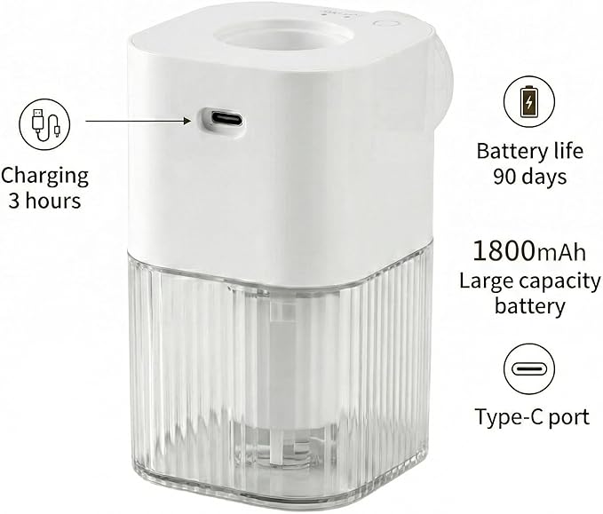 Automatic Facial Cleanser Foaming Dispenser, Touchless Infrared Foam Maker with Adjustable Output, Optimized for Liquid Face Wash, Compatible with Hand Soap & Body Wash, Rechargeable IPX6 Waterproof