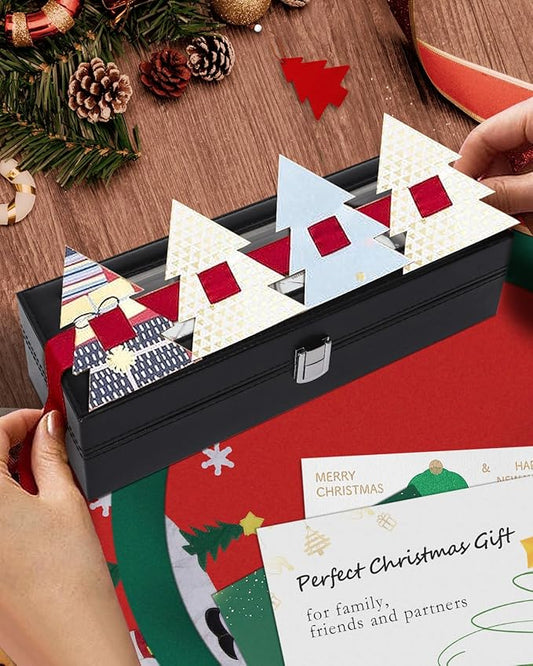 Uten Watch Boxes 6 Slots, Watch Display Storage Box PU Jewelry Collection Case Organiser Holder