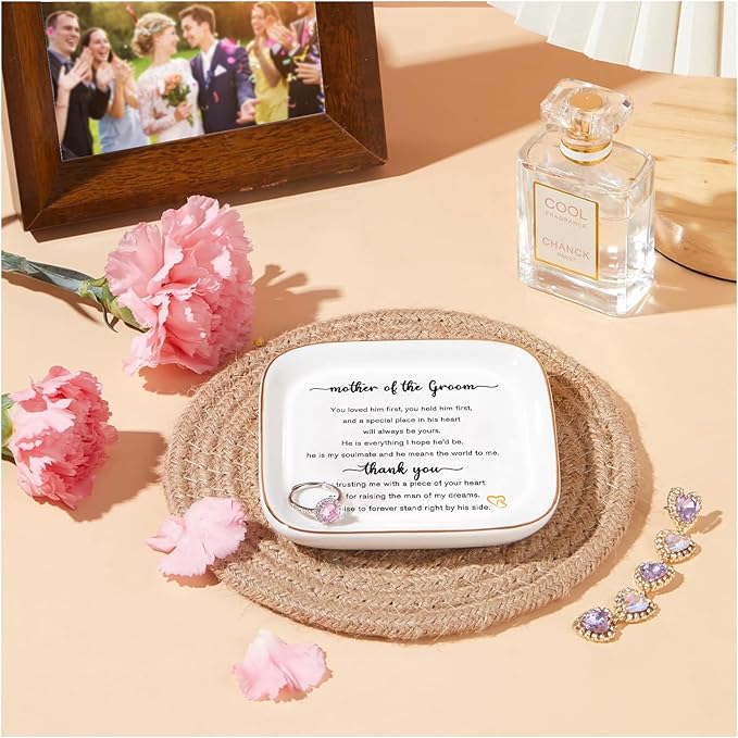 Mother of the Groom Gift from Bride – Wedding Jewelry Dish, Thank You Gift for Mom, Mother-in-Law, Future Mother-in-Law Keepsake Jewelry Tray