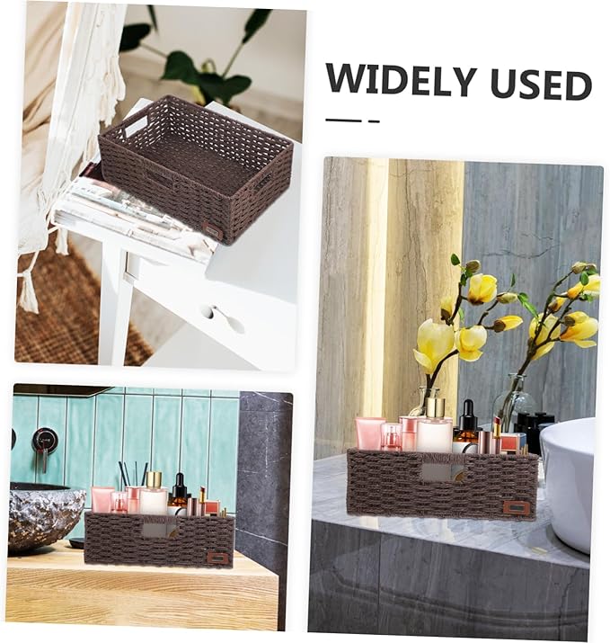 Rustic Woven Storage Baskets Decorative Basket for Shelves for Office Kitchen