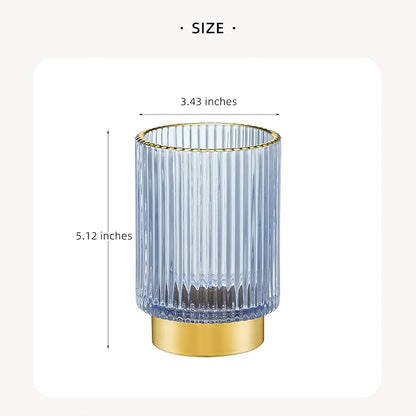 LEICURACE Makeup Brush Holder Organizer,Toothbrush Holders,Desk Pen Pencil Holder,Multifunctional Vintage Glass Brush Cup(A3-26-US)