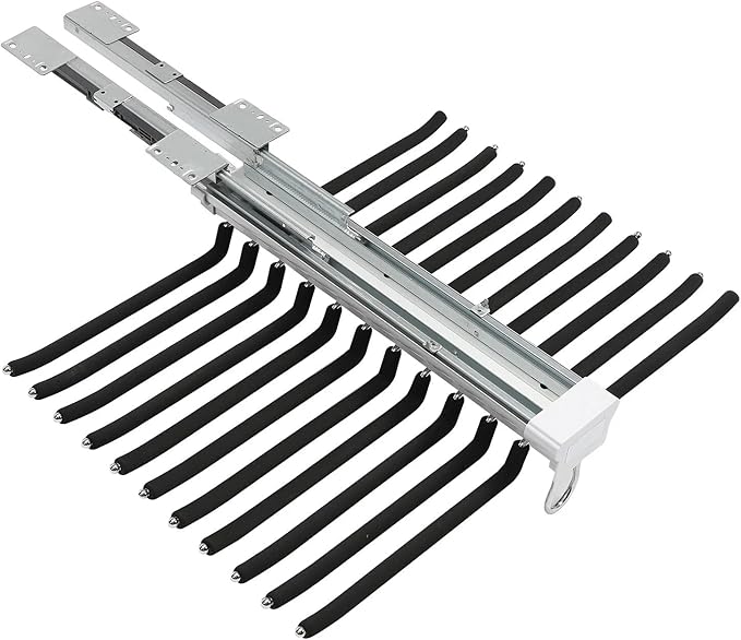 Pull Out Pants Rack Pants, 22 Arms Steel Pull Out Pants Rack 33lbs 23.2 * 18.1 * 3.7inch Hanging Installation Pants Hanger Bar Clothes Organizers for Hanging Jeans Pants Ties & Scarves (Black)