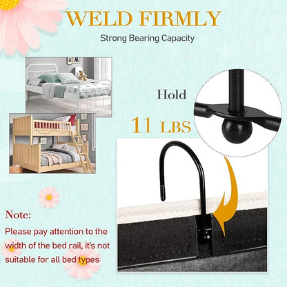 Ozzptuu Bedside Storage Caddy/Bedside Hanging Storage Bag for Headboards Bunk Beds Dorm Rooms Book Phone Magazine Holder (2PC Black)