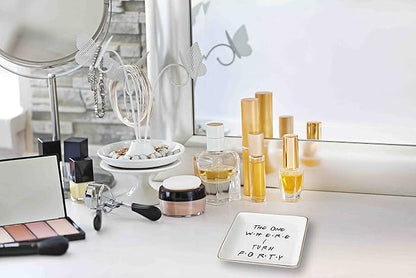 Topthink The One Where I Turn Forty - 40th Birthday Gift for Sister,Best Friend,Boss,Wife,Daughter,Co-workers,Nurse -Friends TV Show Ceramic Jewelry Holder Ring Dish Trinket Tray,40 Years Old-Turning