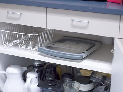 PrepWorks Collapsible Dish Drainer - Space-Saving, Expandable Dish Rack for Drying Plates, Cups, and Kitchen Utensils, Extends from 16.5" to 26.75" to Fit Over Most Sinks