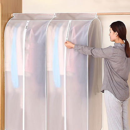 BAG WIZARD 54" Clear Garment Bags for Hanging Clothes, Suit Coat Cover for Closet Storage, Zipper Clothing Protector, Set of 2
