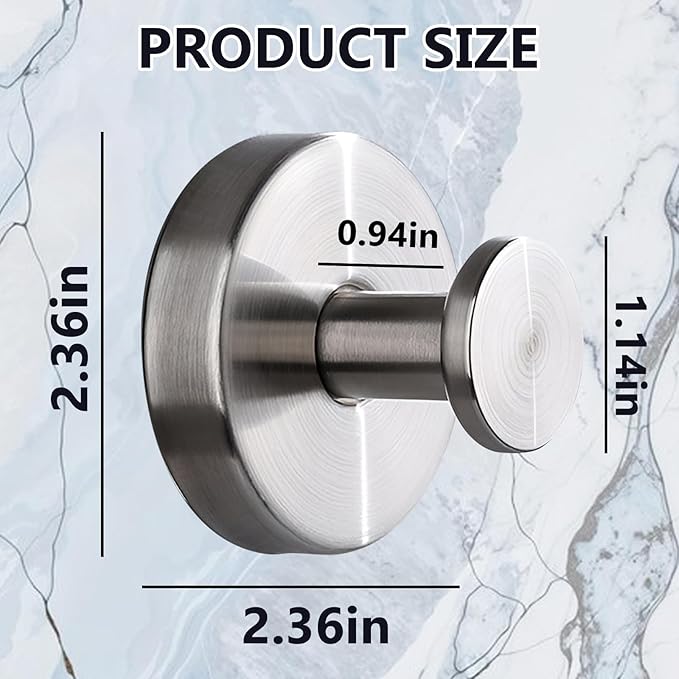 HESUSLA Suction Cup Hooks for Wreaths on Glass,2025 New Model No-Drill Suction Cup Hooks,Wreath Hangers for Front Doors,Metal Towel Hooks for Showers Bathrooms Mirrors(2 Pack,Silver)