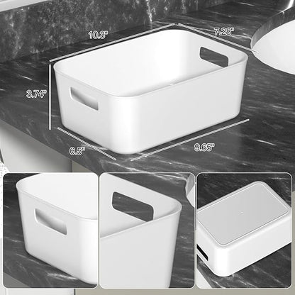 Sadstory Plastic Pantry Organizing Bins, Open Home Organizer Baskets, 12 Packs