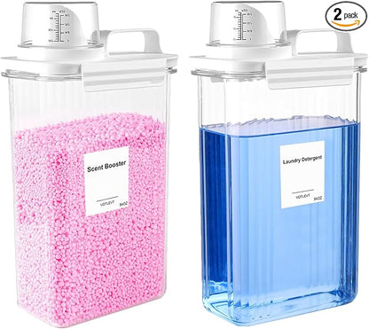 94 OZ Laundry Detergent Dispenser, Laundry Soap Dispenser, Fabric Softener Dispenser, Liquid Laundry Detergent Container, Laundry Room Organization and Storage, 2 Pack