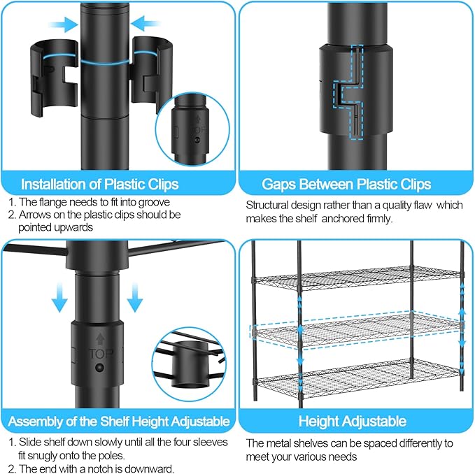 Heavy Duty Clothes Rack with Wheels, 43"W x 18"D x 81"H Rolling Garment Rack, 800 lb Capacity, 3-Tier Adjustable Shelves, Double Hanging Rods, 6 Hooks, Portable Closet Organizer, Tool-Free Assembly