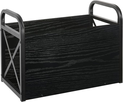 YINMIT Magazine Holder, Magazine Rack Floor, Magazine Storage Basket, Folder Organizer Bin for Books, Newspapers, Tablets (Black)