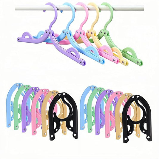 12 Pcs Travel Folding Hangers Cruise Ship Essentials, Portable Plastic Folding Clothes Hanger, Foldable Drying Rack for Suitcase, Camping, Flying, Hotel, Road Trip Essentials