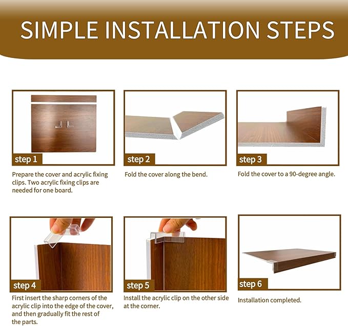 Wire Shelf Cover, Wire Rack Covers for Pantry,4 Pcs PVC Wood-Look Faux Wood Shelf Liners,16x12 Inch,0.24inch Thick for Home and Kitchen Organization