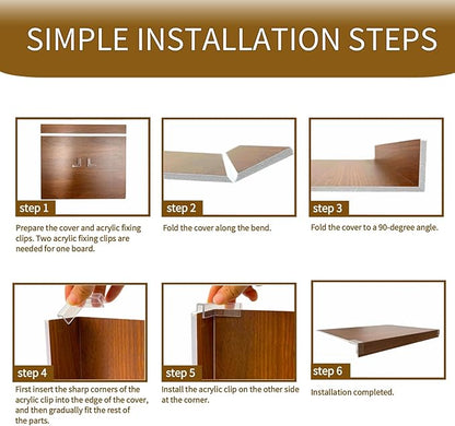Wire Shelf Cover, Wire Rack Covers for Pantry,4 Pcs PVC Wood-Look Faux Wood Shelf Liners,16x12 Inch,0.24inch Thick for Home and Kitchen Organization