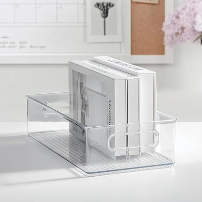 iDesign Stackable Fridge Bin - Storage Bin for Freezer or Pantry, Set of 2, Clear, Made in USA