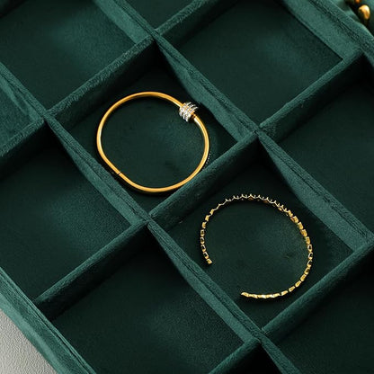 Jewelry Organizer Tray, Velvet Bracelet Display, Premium Jewelry Tray, Luxury Bangle Organizer,Green Watch Tray,Brooch Trays