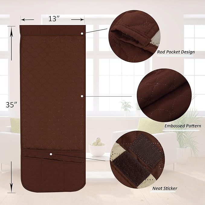 luckyjoyreal Armchair Caddy for Couch Remote Control Holder Premium Durable Non-slip Sofa Armset Organizer Caddy Storage for Recliner Couch 4 Pocket for Cell Phone Magazine 35"x13" Chocolate 1 Piece