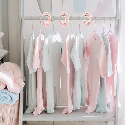 VIS'V Baby Hangers, 11 Inch Velvet Kids Hangers with 6 Pcs Clothes Size Dividers, Infant Toddler Nursery Closet Organization, Non Slip, Lavender, 30 Pcs