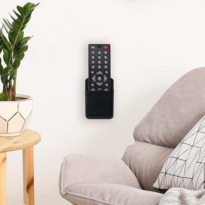 3 Packs Remote Control Holder Wall Mount, TV Remote Holder, Self Adhesive Controller Holder, Wall Pen Holder Storage Accessories for Home Office School -Black